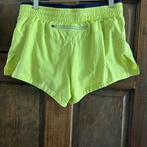 Fabletics Women's Neon Yellow Lined Running Shorts Size Small